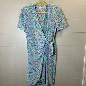 Adrianna Papell Multicolor Wrap Midi Dress